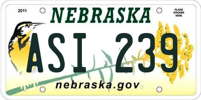 NE license plate ASI239