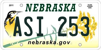 NE license plate ASI253