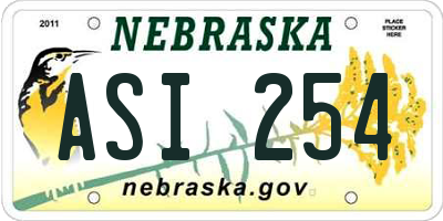NE license plate ASI254