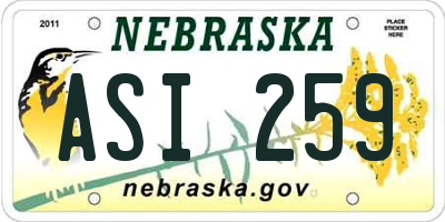 NE license plate ASI259