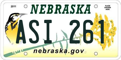 NE license plate ASI261