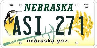 NE license plate ASI271