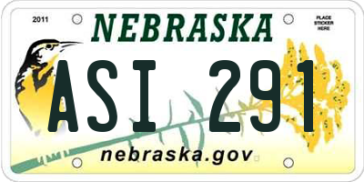 NE license plate ASI291