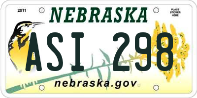 NE license plate ASI298