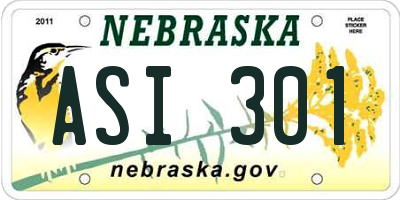 NE license plate ASI301