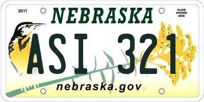 NE license plate ASI321