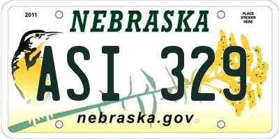 NE license plate ASI329