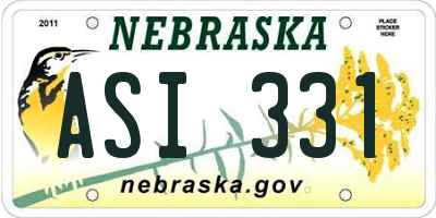 NE license plate ASI331