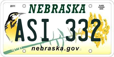 NE license plate ASI332
