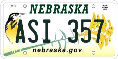 NE license plate ASI357