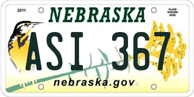 NE license plate ASI367