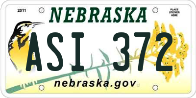 NE license plate ASI372