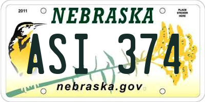 NE license plate ASI374