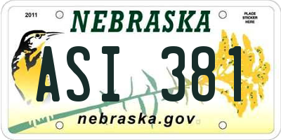 NE license plate ASI381