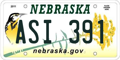 NE license plate ASI391