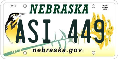 NE license plate ASI449