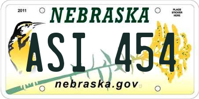 NE license plate ASI454