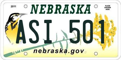 NE license plate ASI501