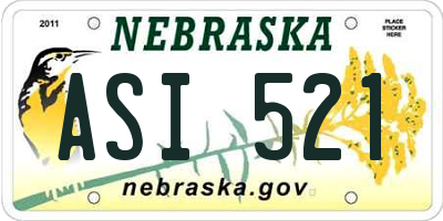 NE license plate ASI521