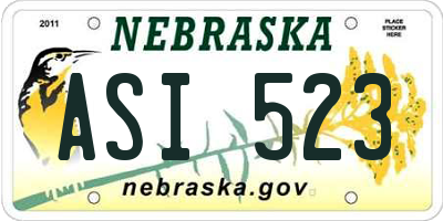NE license plate ASI523