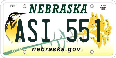 NE license plate ASI551