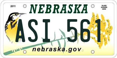 NE license plate ASI561