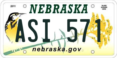NE license plate ASI571