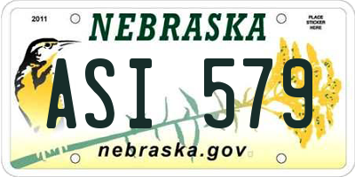 NE license plate ASI579