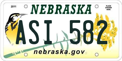 NE license plate ASI582