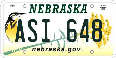 NE license plate ASI648