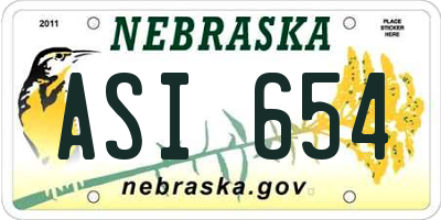 NE license plate ASI654
