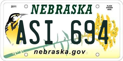 NE license plate ASI694