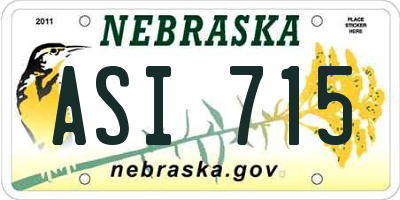 NE license plate ASI715