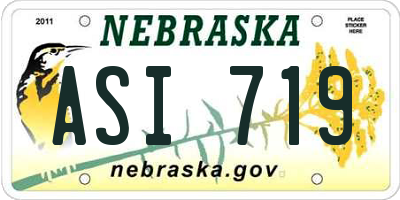 NE license plate ASI719
