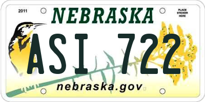 NE license plate ASI722