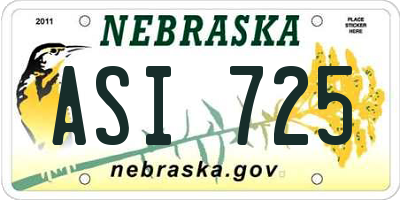 NE license plate ASI725