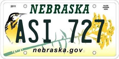 NE license plate ASI727