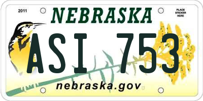 NE license plate ASI753