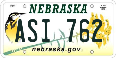 NE license plate ASI762