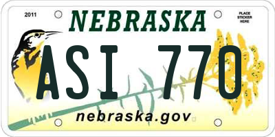 NE license plate ASI770