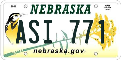 NE license plate ASI771