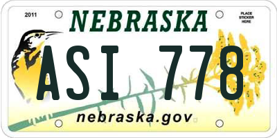 NE license plate ASI778