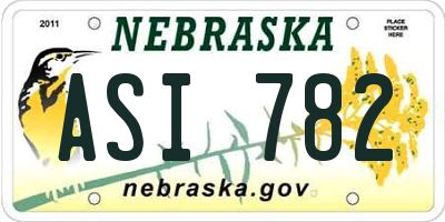 NE license plate ASI782
