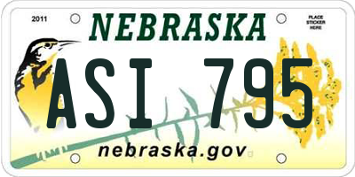 NE license plate ASI795