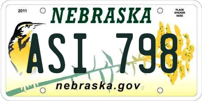 NE license plate ASI798