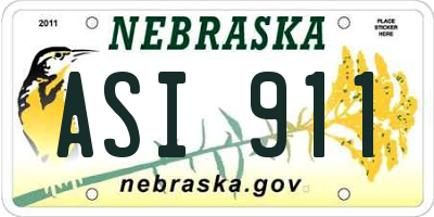NE license plate ASI911