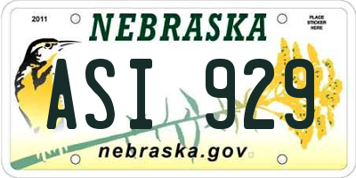 NE license plate ASI929