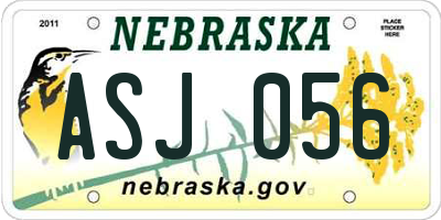 NE license plate ASJ056