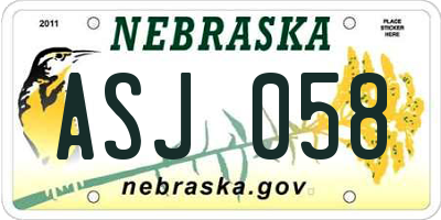 NE license plate ASJ058
