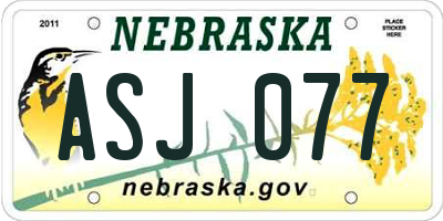 NE license plate ASJ077